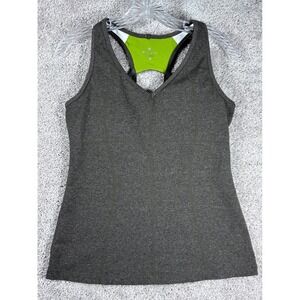 Athleta Workout Tank‎ Top Medium Gray Racerback Built In Bra Activewear